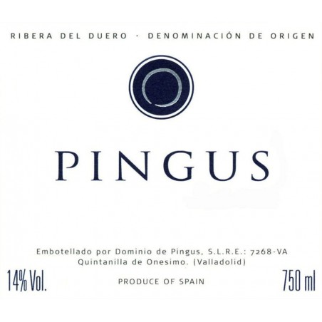 Pingus etiquette vin
