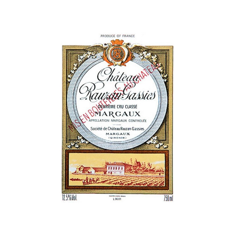 Château Rauzan Gassies 1999 Margaux - 2ème Grand Cru Classé Prix
