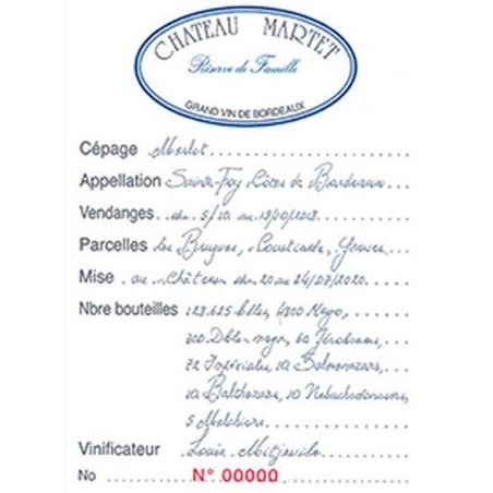 Chateau Martet 2019 - Réserve de Famille