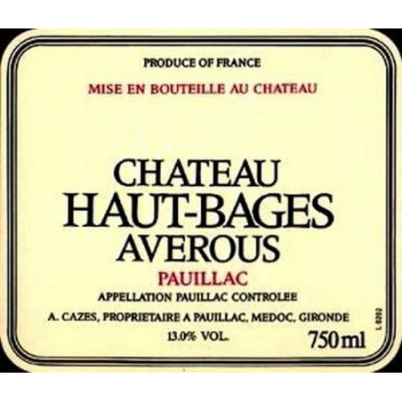 Chateau Haut Bages Averous 1989
