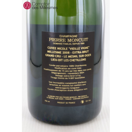 Champagne Nicole Vieilles Vignes 2008 Extra-Brut Grand Cru - Pierre Moncuit