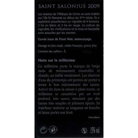 Saint Salonius 2009 - Pinot Noir