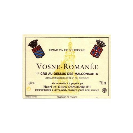 Vosne Romanée 1er Cru Au-dessus des Malconsorts  - Remoriquet