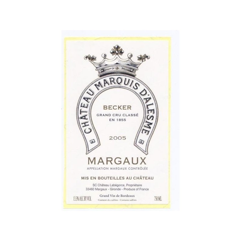 Château Marquis D'Alesme-Becker 1986 Château Marquis D'Alesme-Becker 1986