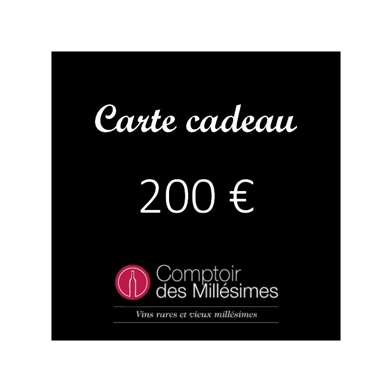 Carte Cadeau 200 € Carte Cadeau 200 €