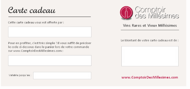 carte cadeau vins noel anniversaire