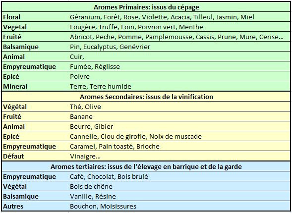guide des aromes du vin